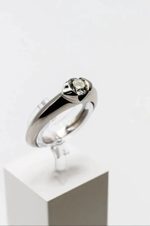 Solitaire white gold and diamond  - Image 4
