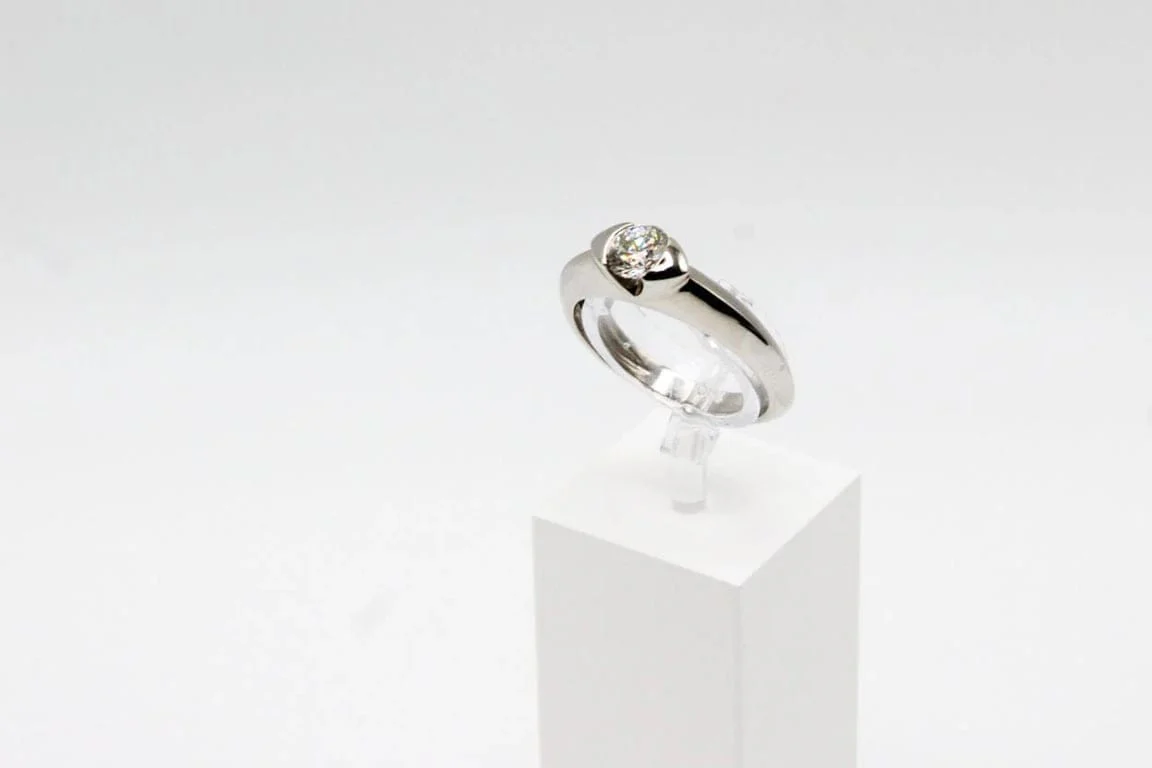 Solitaire white gold and diamond  - Image 6