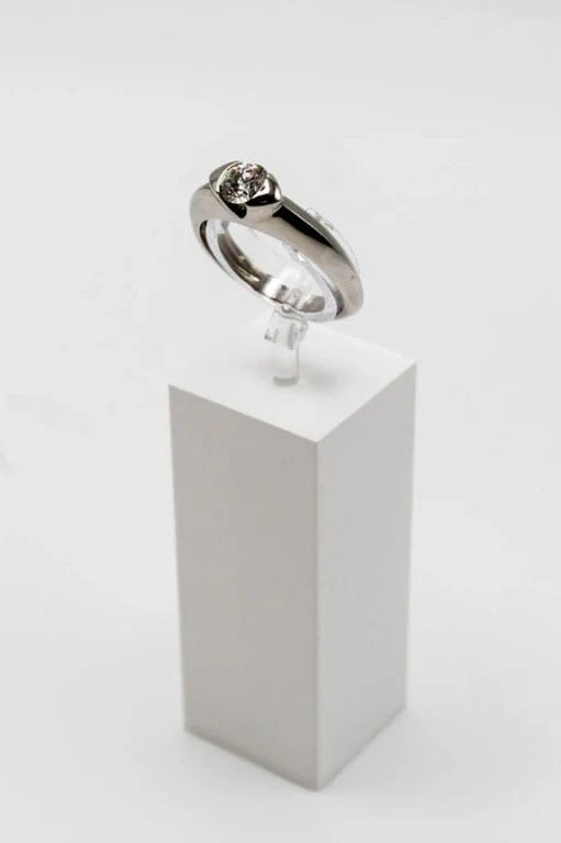 Solitaire white gold and diamond  - Image 8