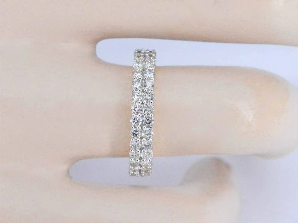 Bague d'éternité en or jaune avec diamants - Image 2