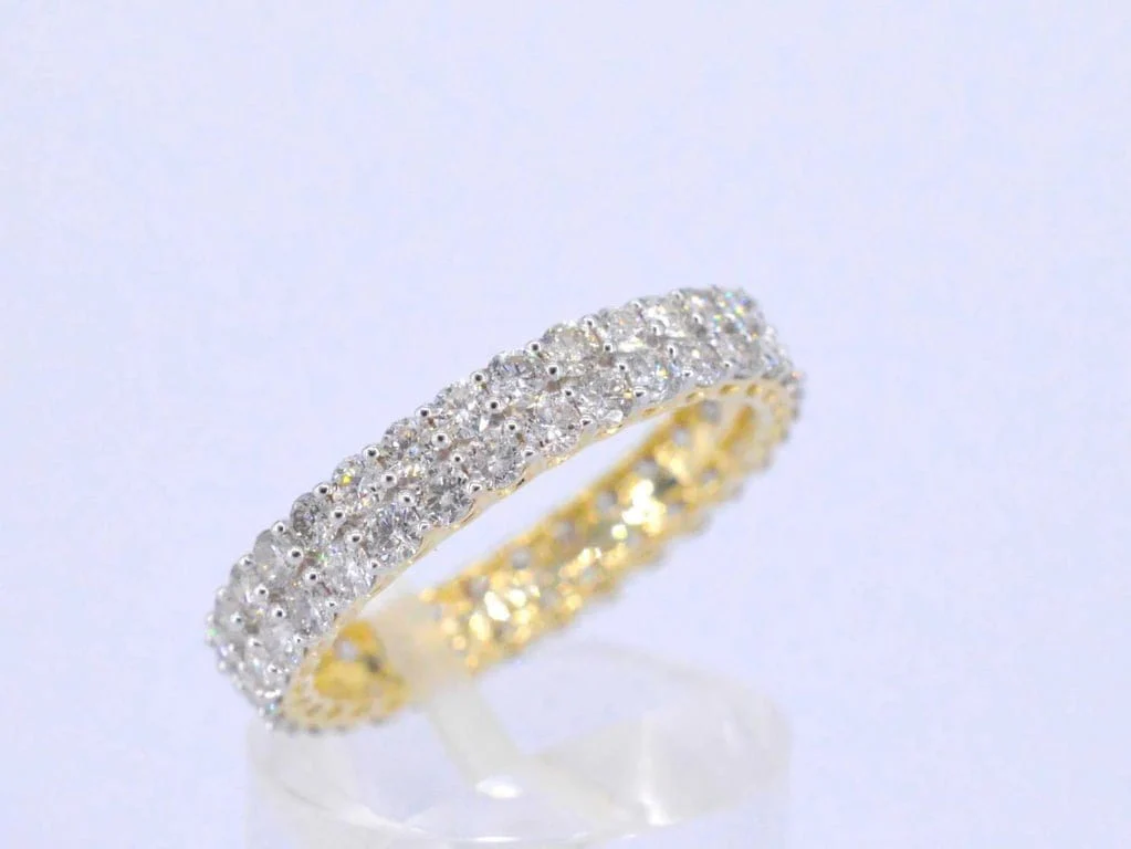 Bague d'éternité en or jaune avec diamants - Image 3