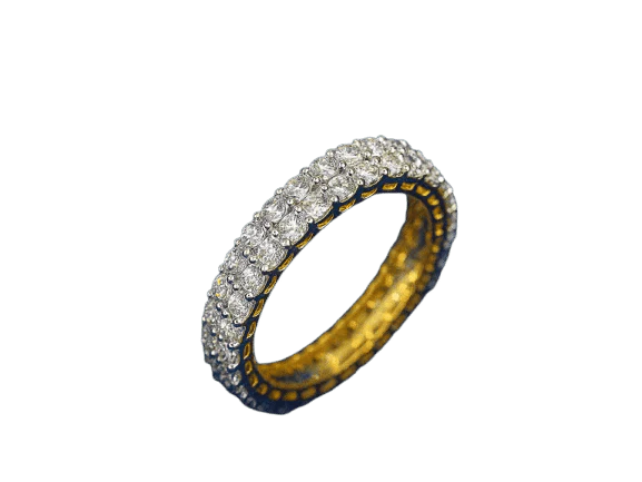 Bague d'éternité en or jaune avec diamants - Image 6