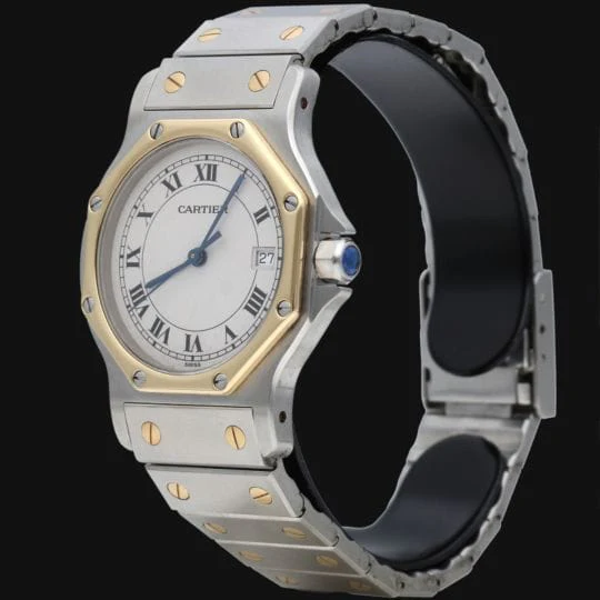 Cartier Santos Ronde Octagon Watch 18K Yellow Gold And Steel - Image 3