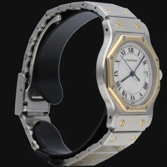 Cartier Santos Ronde Octagon Watch 18K Yellow Gold And Steel - Image 6