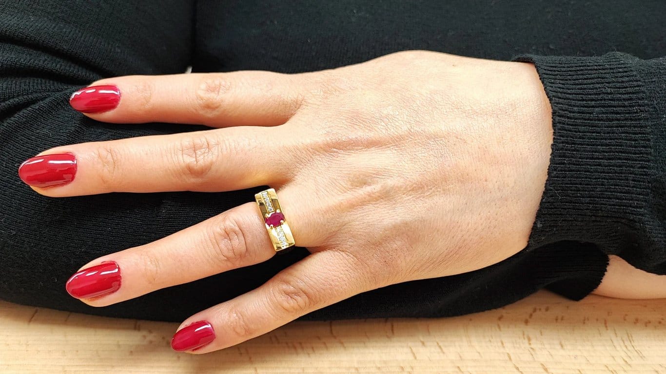 Ruby and diamond ring - Image 2
