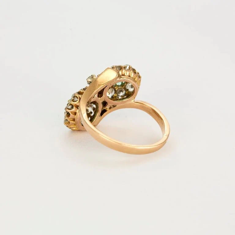Ring Toi & Moi emeralds diamonds - Image 6