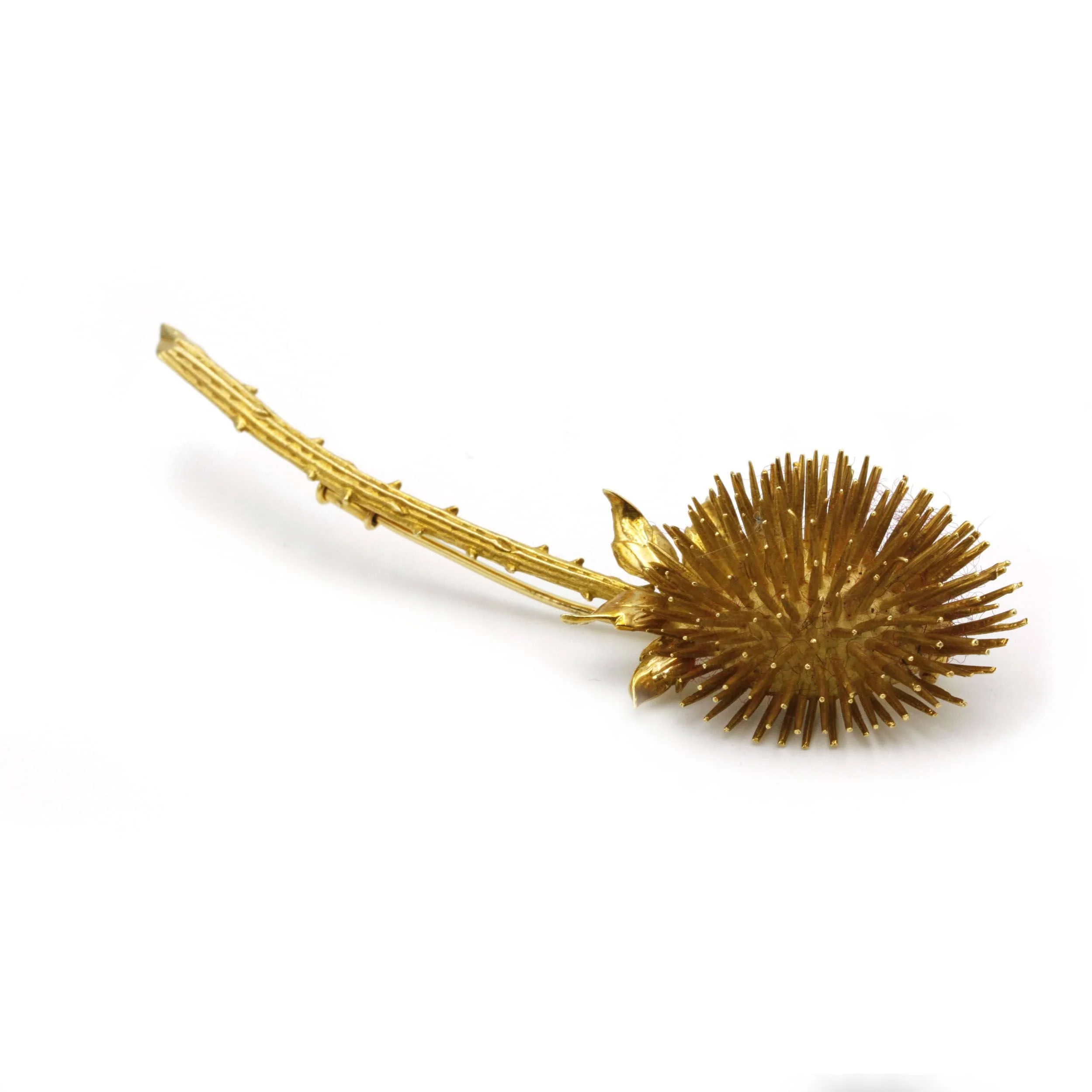 Yellow gold Thistle brooch - Image 3