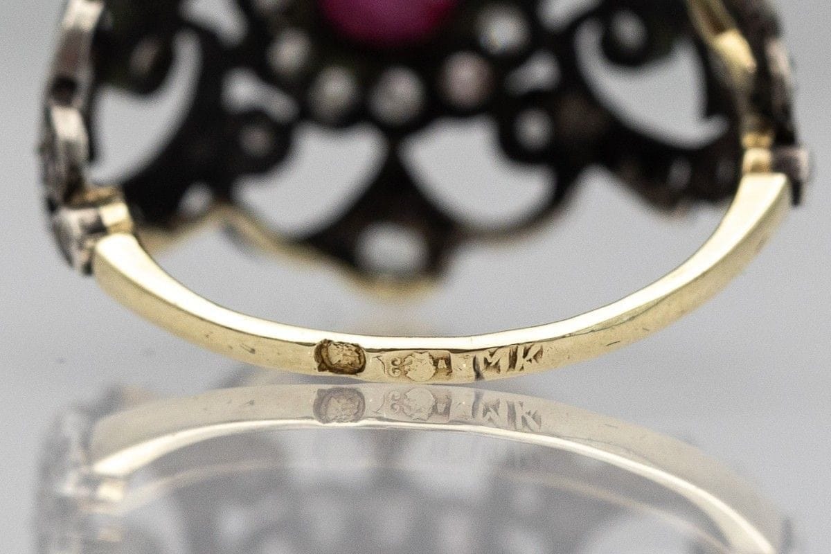 Ancienne bague en rubis, Pologne, début du XXe siècle  - Image 4