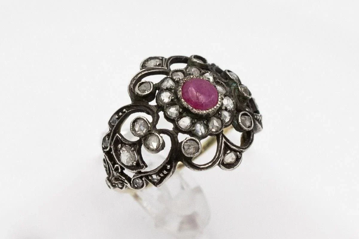Ancienne bague en rubis, Pologne, début du XXe siècle  - Image 9