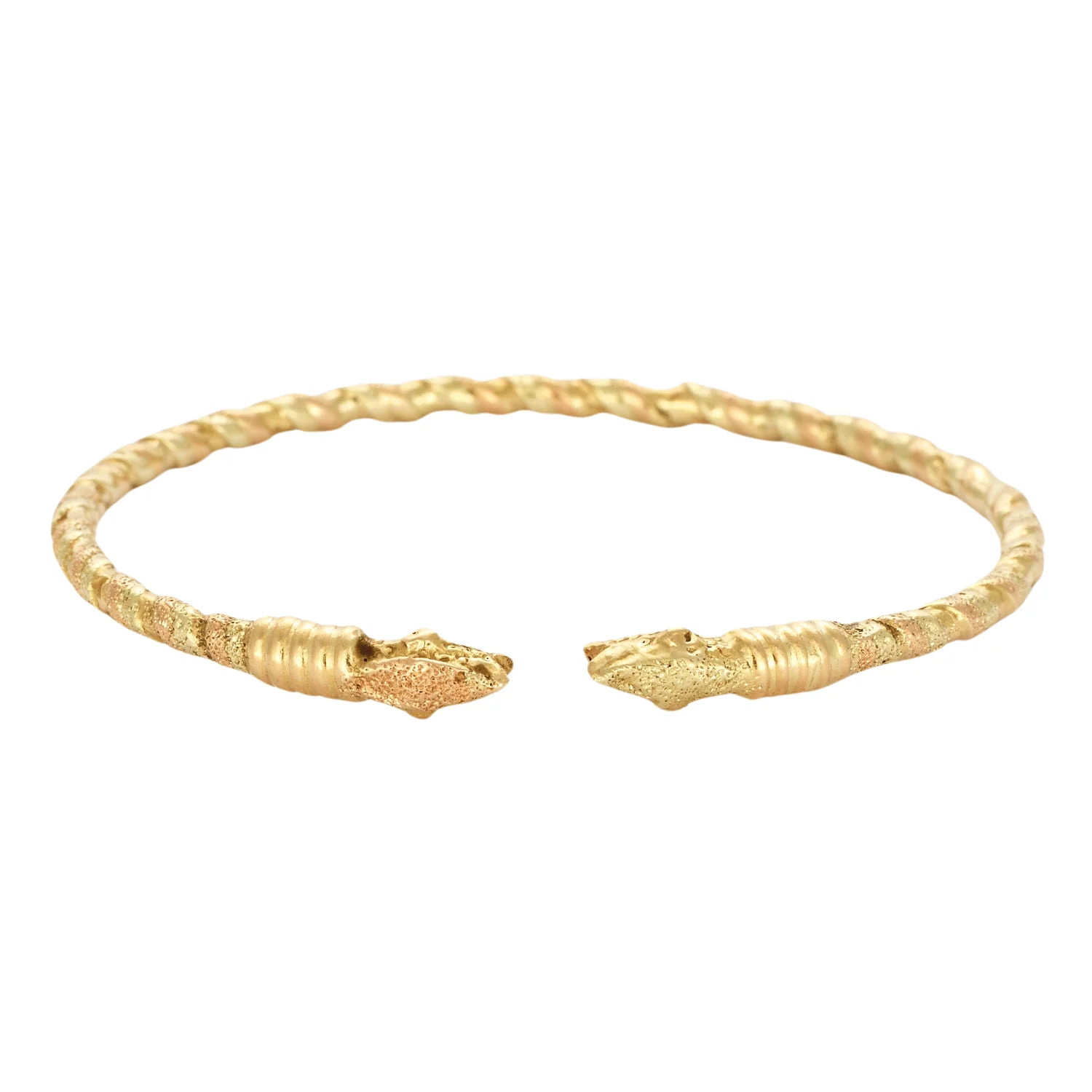 3 gold snake head bracelet