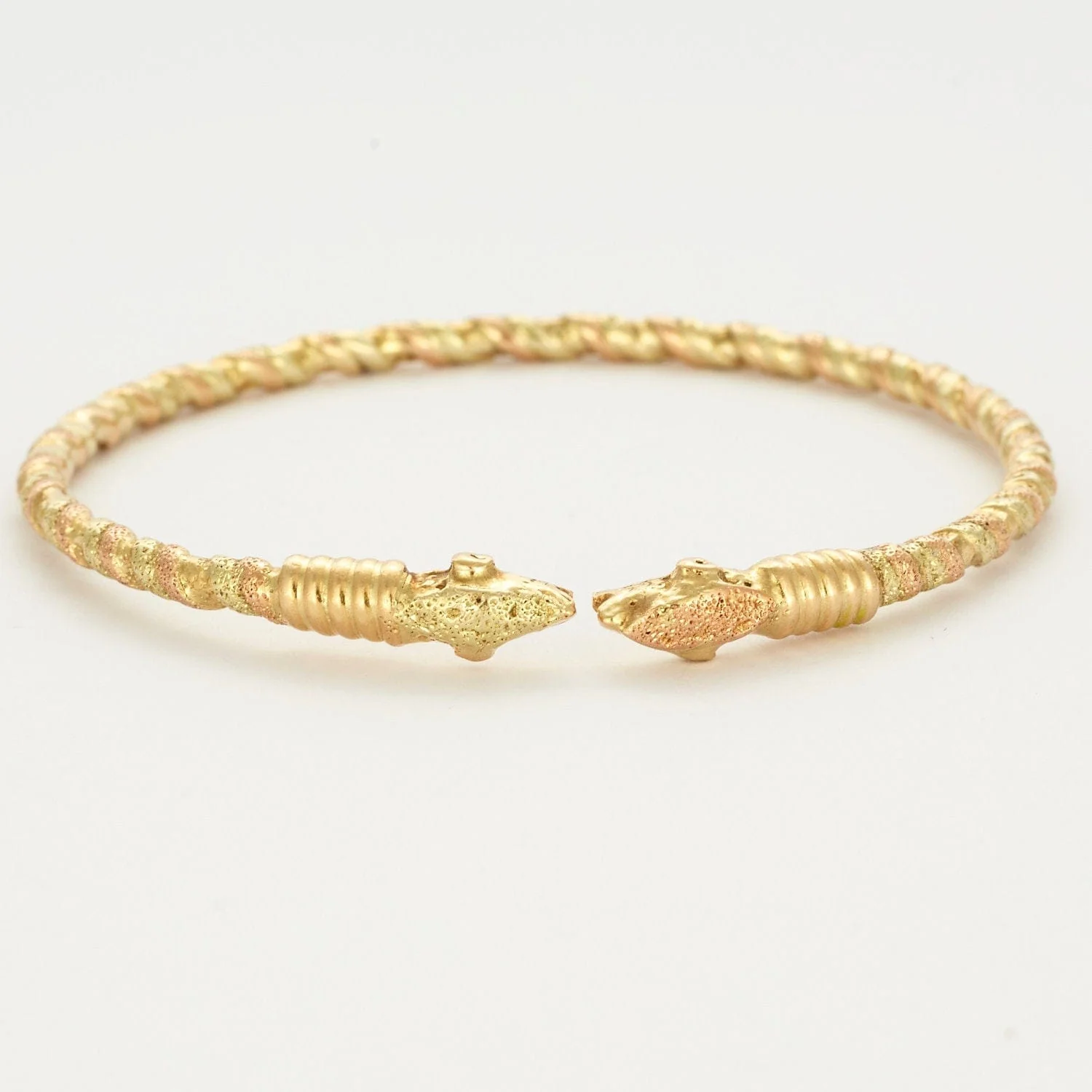 3 gold snake head bracelet - Image 4