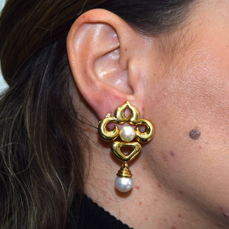Antique pearl earrings - Image 2