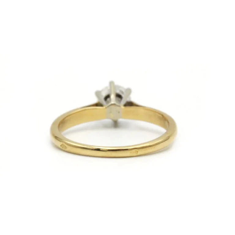Solitaire - Yellow gold and diamond - Image 3