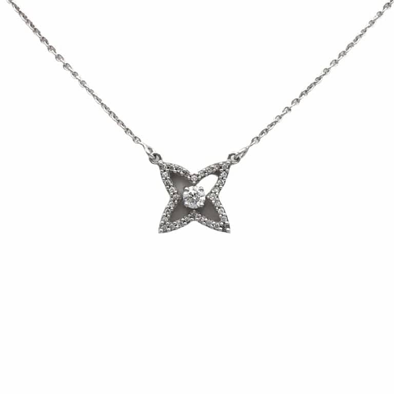 Pendant Necklace - White Gold & Diamonds