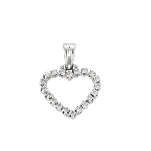 White gold and diamond heart pendant