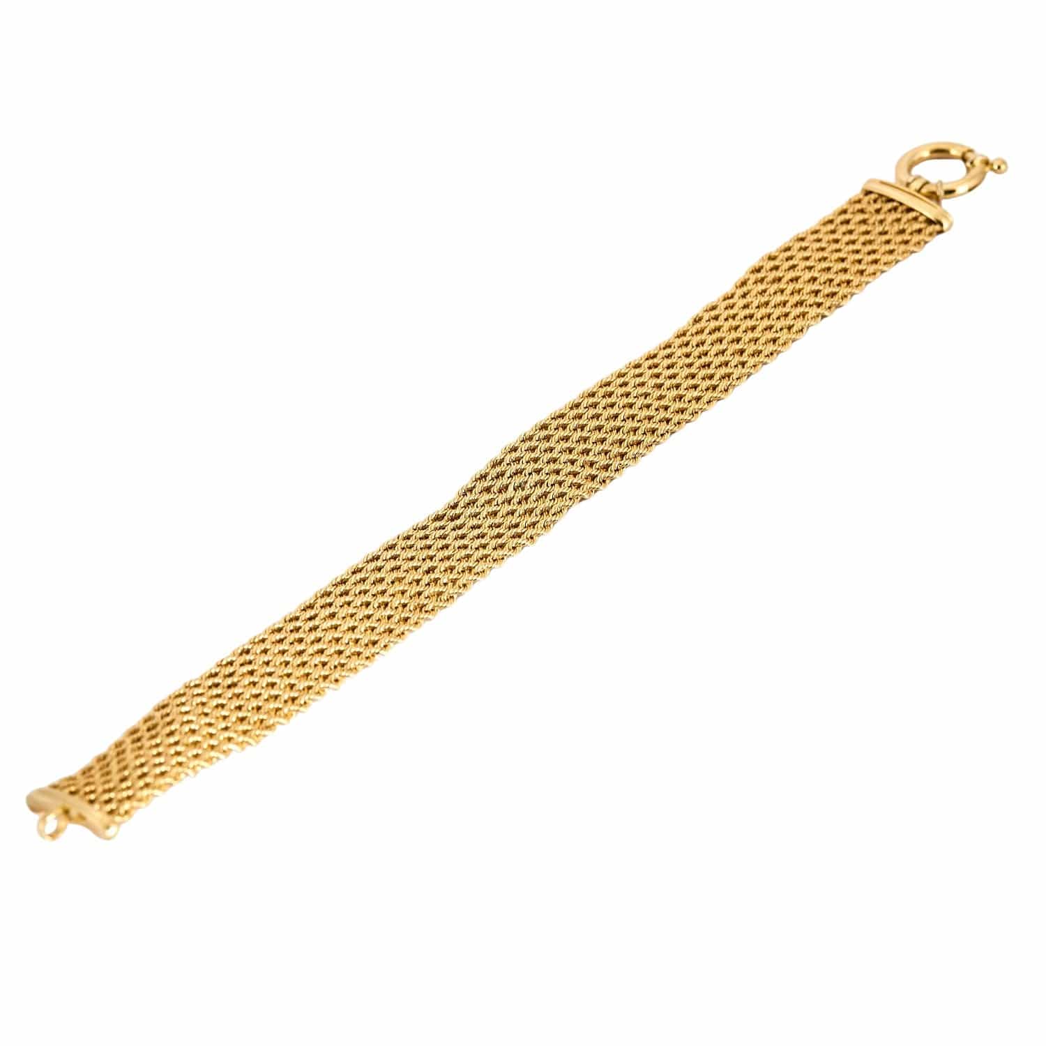 Yellow gold doormat bracelet
