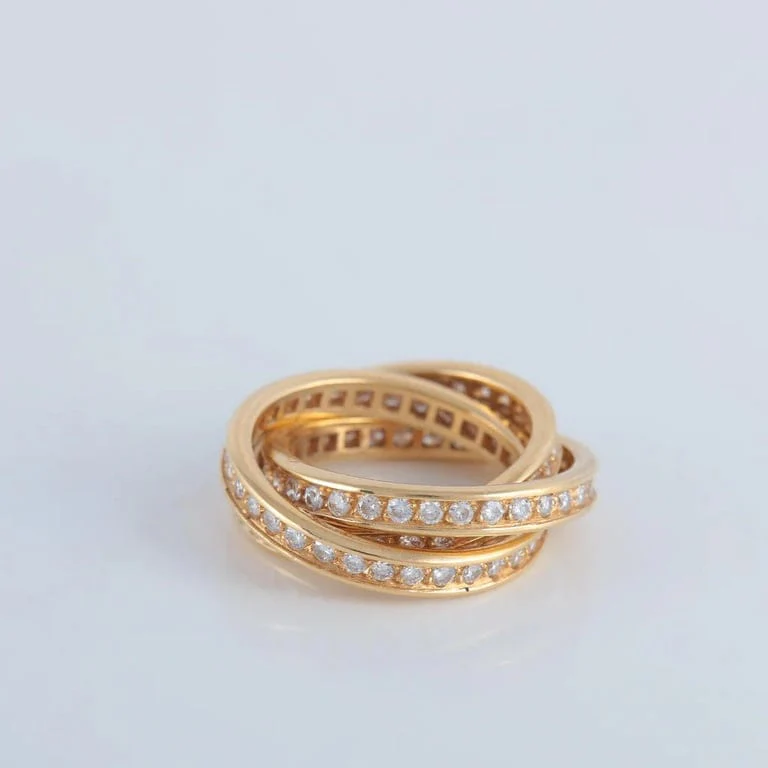 RING TRINITY YELLOW GOLD DIAMONDS - Image 2