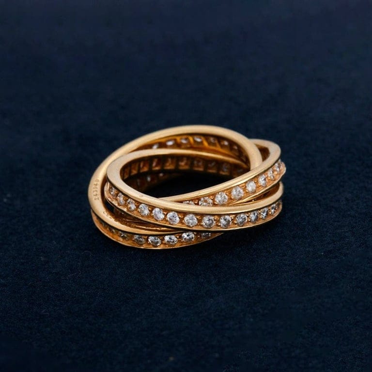 RING TRINITY YELLOW GOLD DIAMONDS - Image 8
