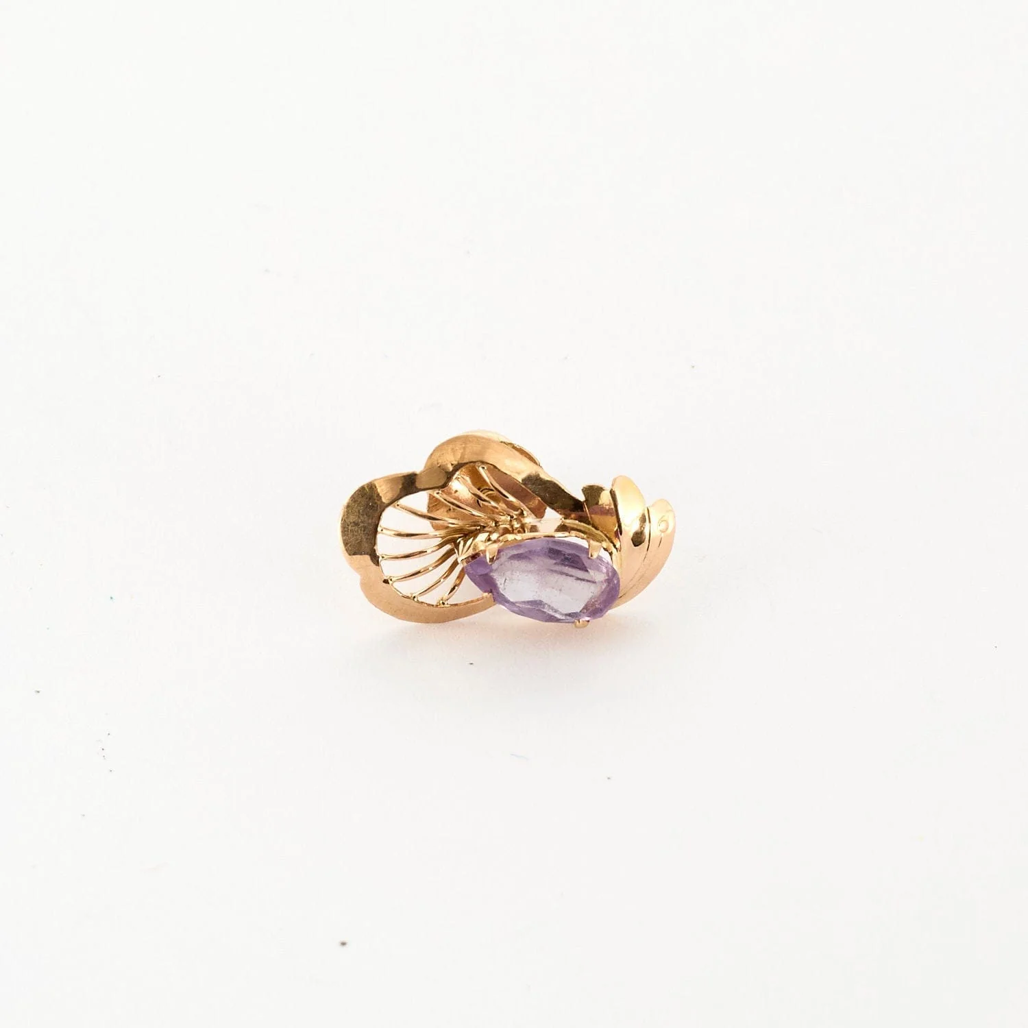 Yellow gold amethyst earrings - Image 2
