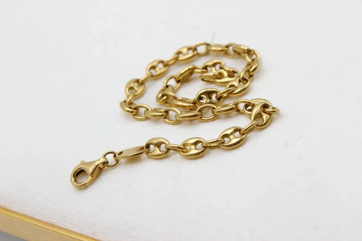Bracelet maille grain de café en or jaune 18 carats - Image 2