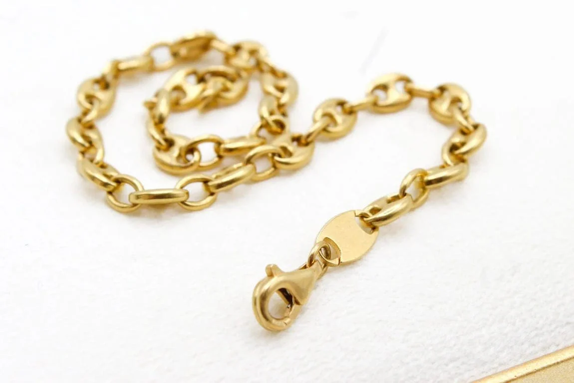 Bracelet maille grain de café en or jaune 18 carats - Image 3