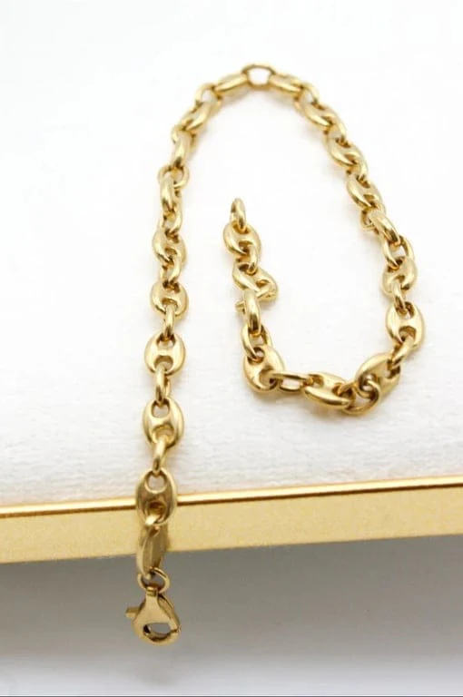 Bracelet maille grain de café en or jaune 18 carats - Image 4