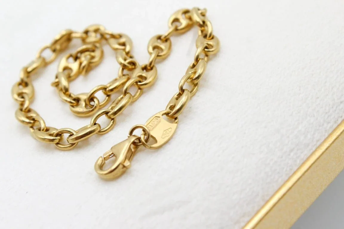 Bracelet maille grain de café en or jaune 18 carats - Image 5