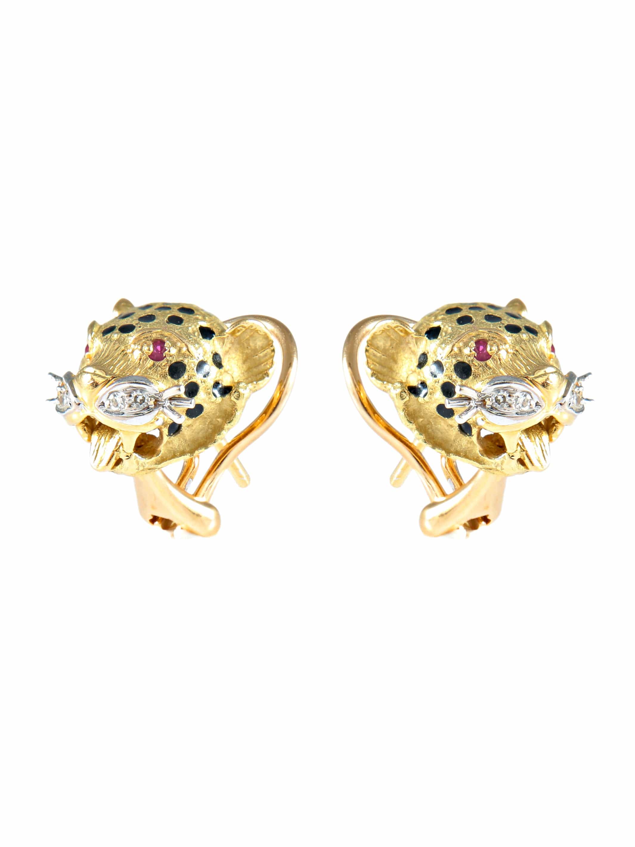 Yellow gold Panther earrings
