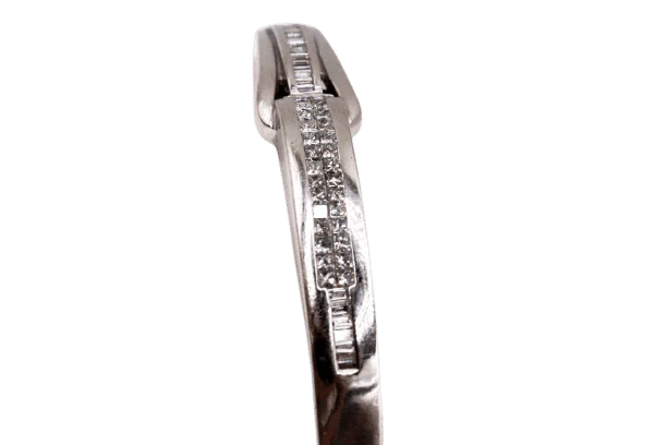 White gold bangle bracelet with diamonds  - Image 9
