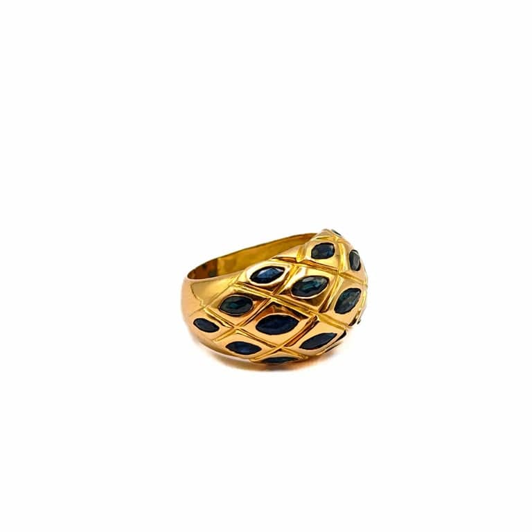 Yellow gold and sapphire ring  - Image 3