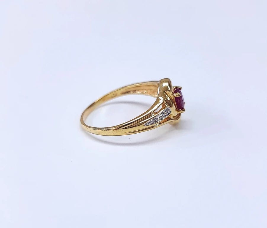 Yellow gold ring, rubies and diamonds  - Image 4