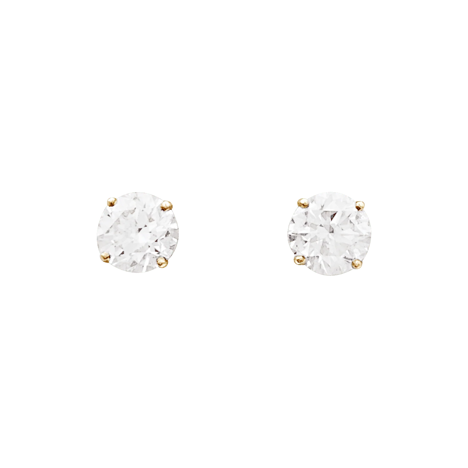 Diamond stud earrings, yellow gold. - Image 2