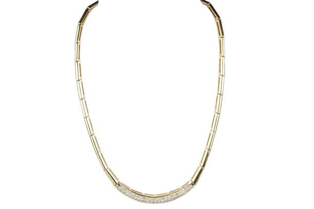 Yellow gold diamond necklace