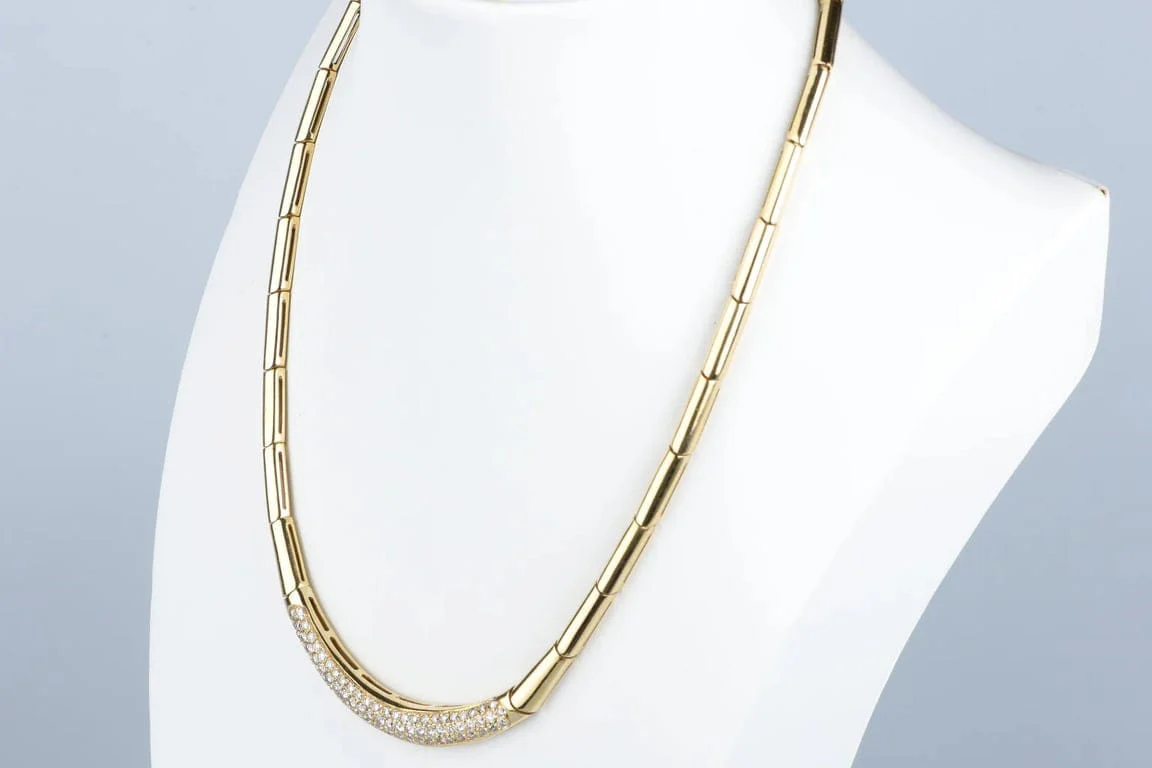 Yellow gold diamond necklace - Image 3