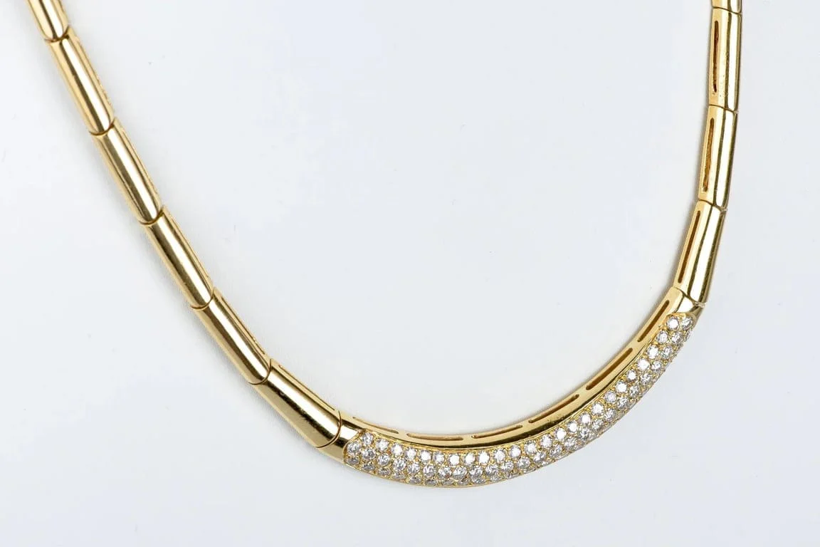 Yellow gold diamond necklace - Image 5