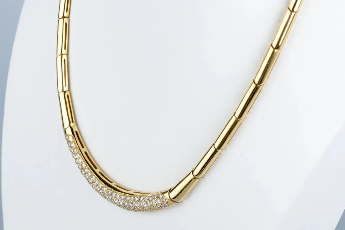 Yellow gold diamond necklace - Image 6