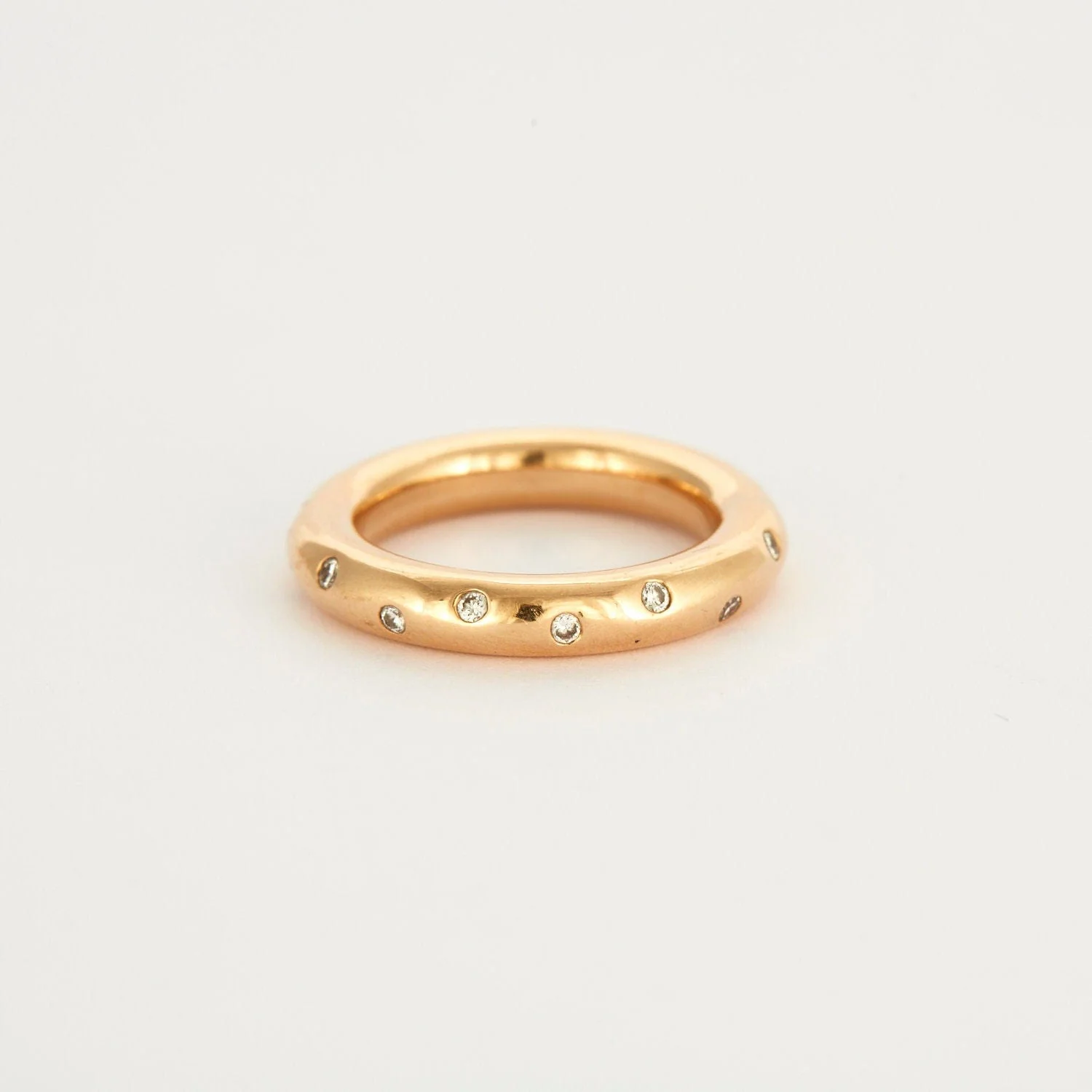 Yellow gold and diamond ring