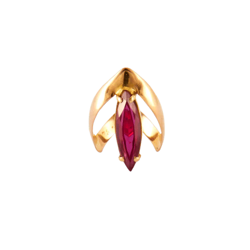 Yellow Gold & Red Stone Ring