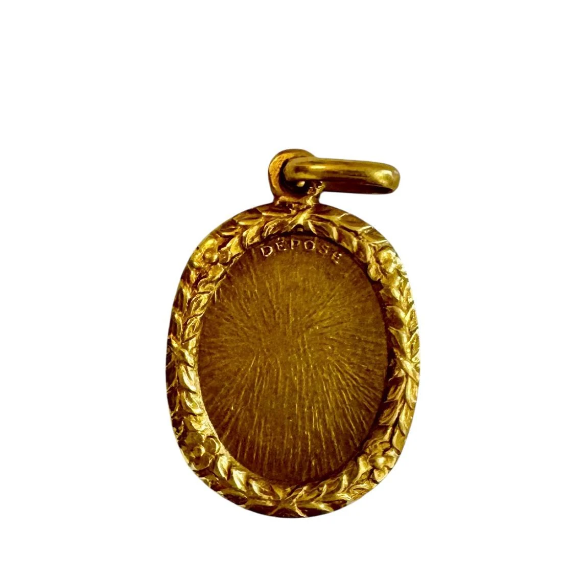 Yellow gold religious medal - Image 2