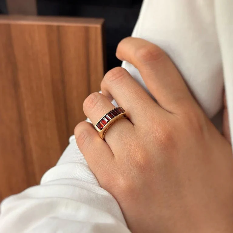 Ring - Yellow gold & Garnets - Image 4