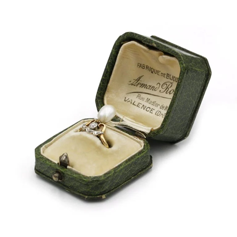 Gold, pearl and diamond ring - Image 8
