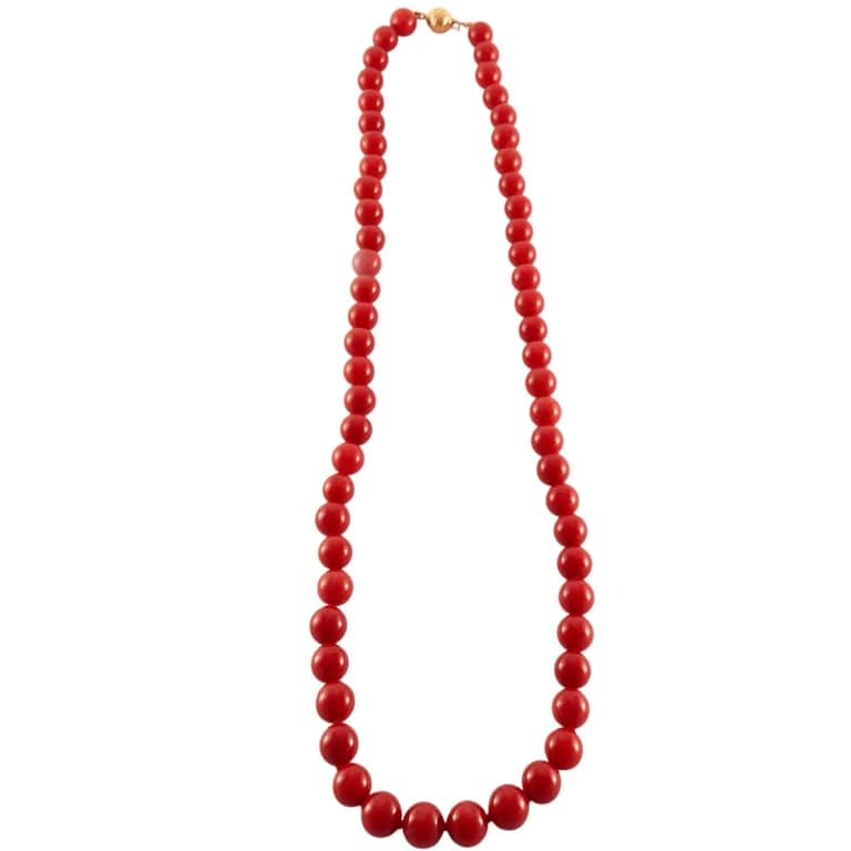 Gold Coral Ball Necklace