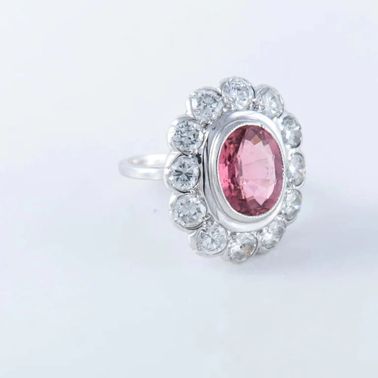 Pompadour ring platinum tourmaline - Image 2