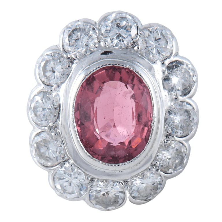 Pompadour ring platinum tourmaline - Image 4