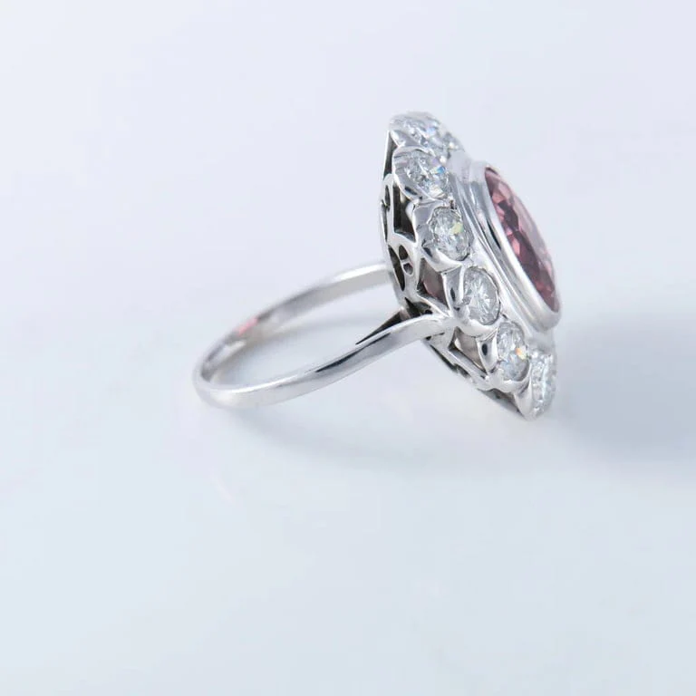 Pompadour ring platinum tourmaline - Image 5