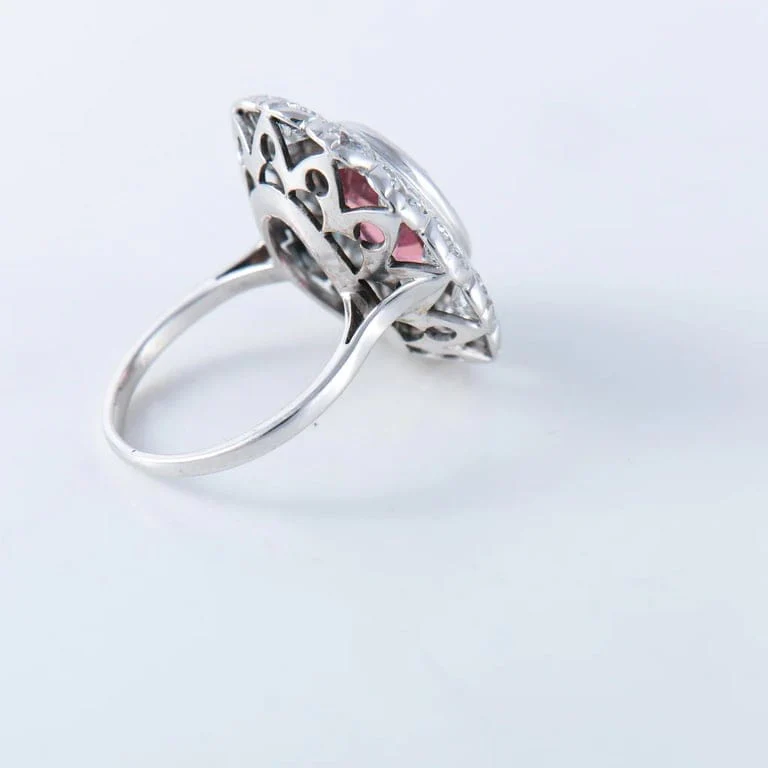 Pompadour ring platinum tourmaline - Image 6