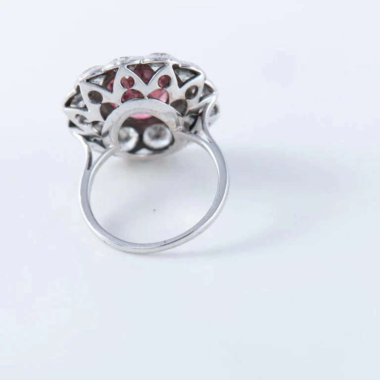Pompadour ring platinum tourmaline - Image 7