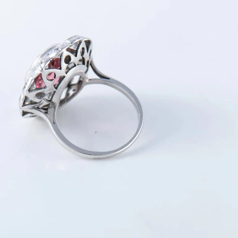 Pompadour ring platinum tourmaline - Image 8