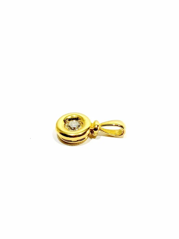 Yellow gold and diamond pendant - Image 10