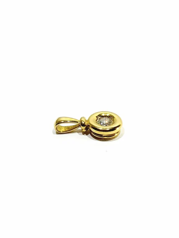 Yellow gold and diamond pendant - Image 11